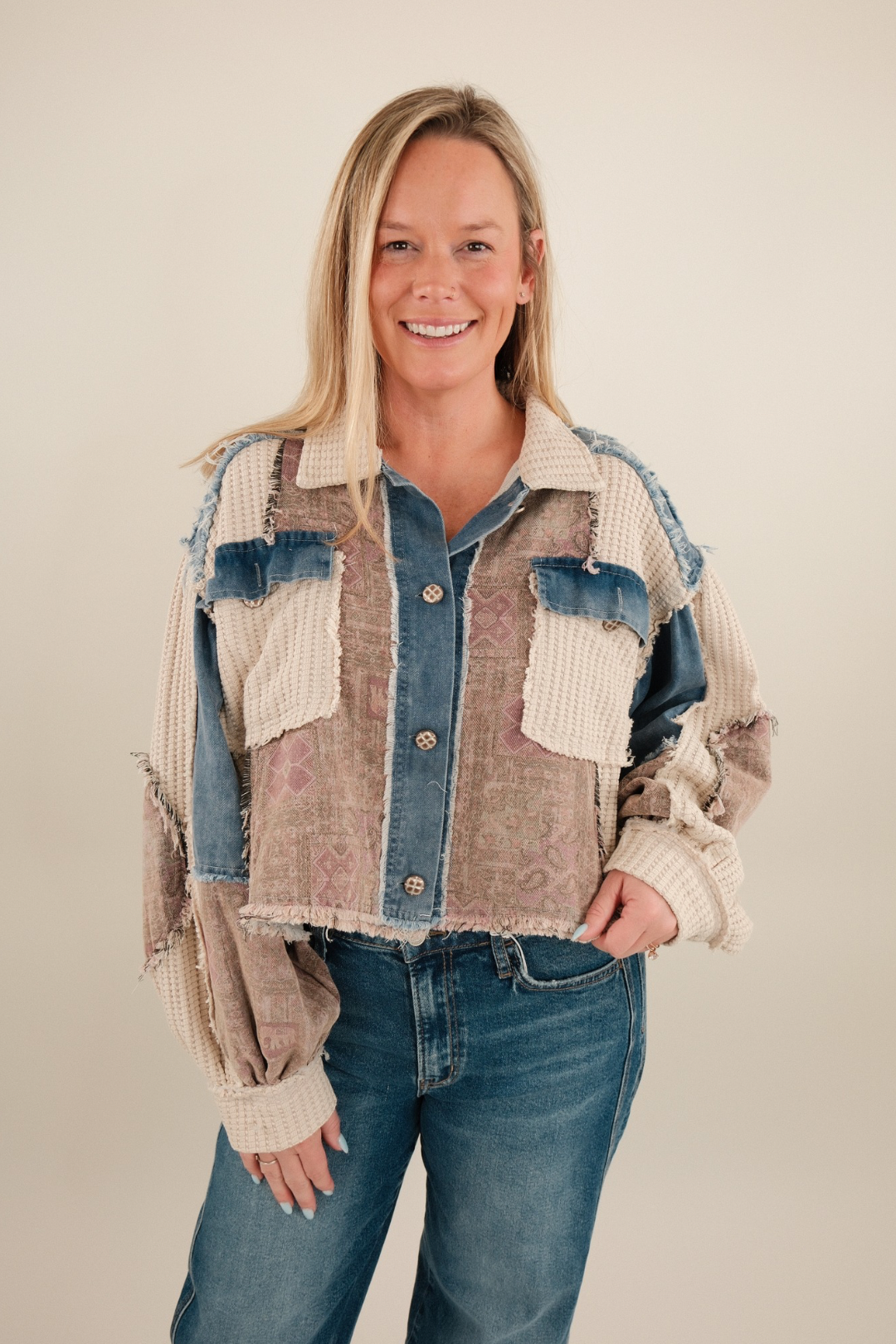 Boho Trails Patchwork Shacket