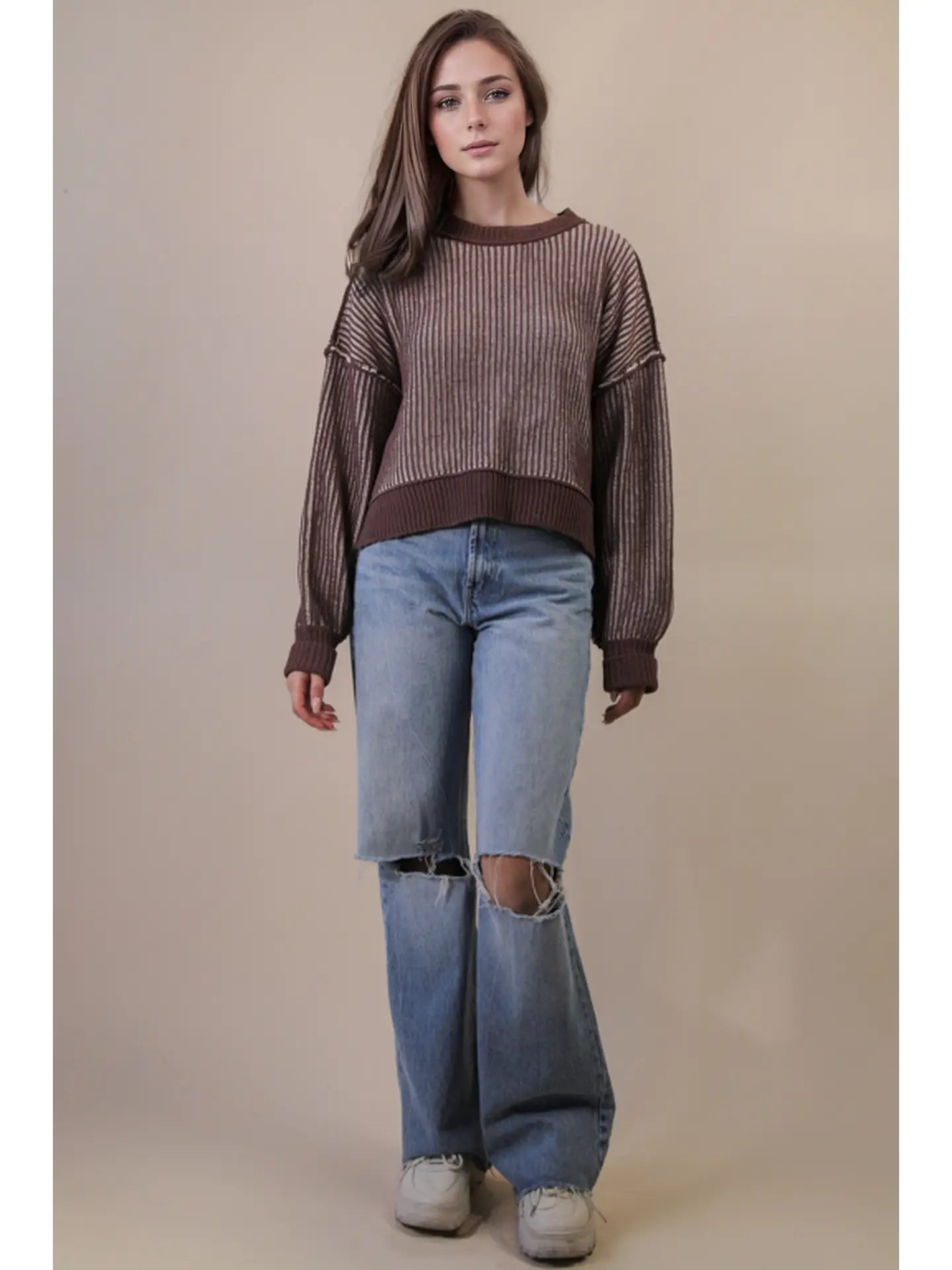 Driftwood Knit Cropped Sweater