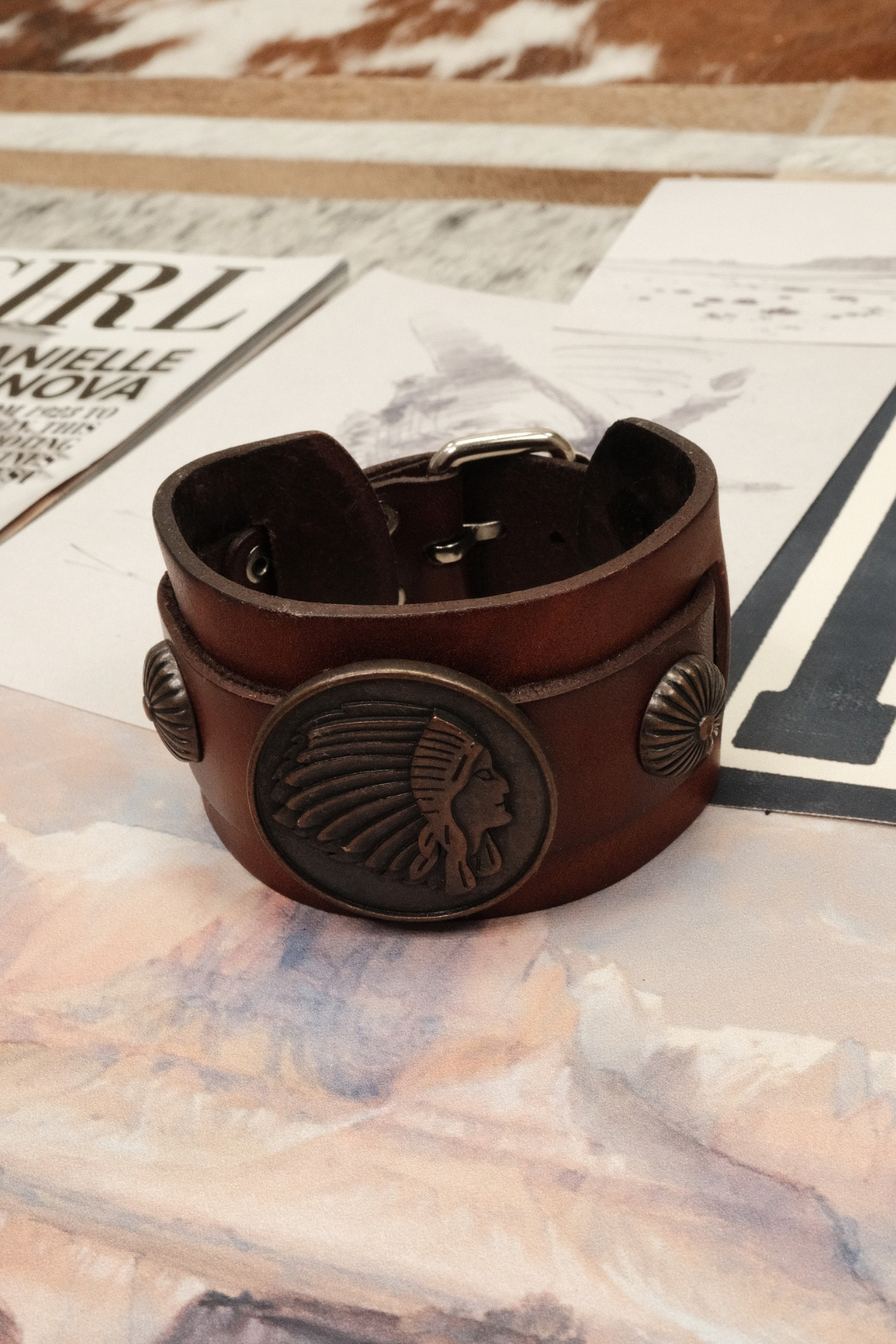 Frontier Spirit Leather Wrap Bracelet