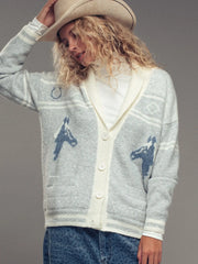 Prairie Frost Horse Cardigan