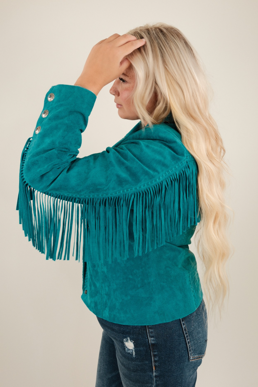 Desert Jewel Fringe Leather Jacket