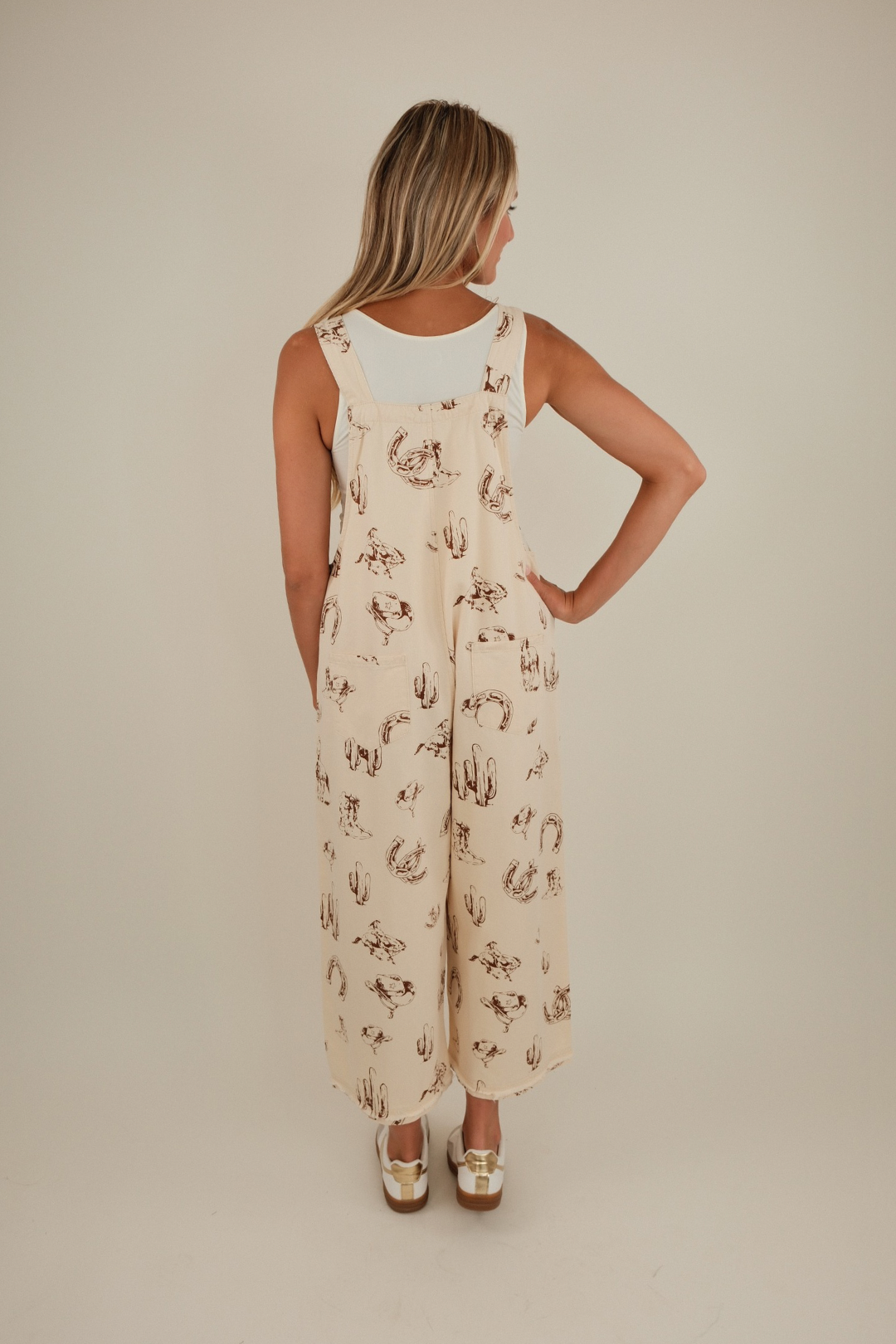 Wild Sage Wide-Leg Overalls - Cream
