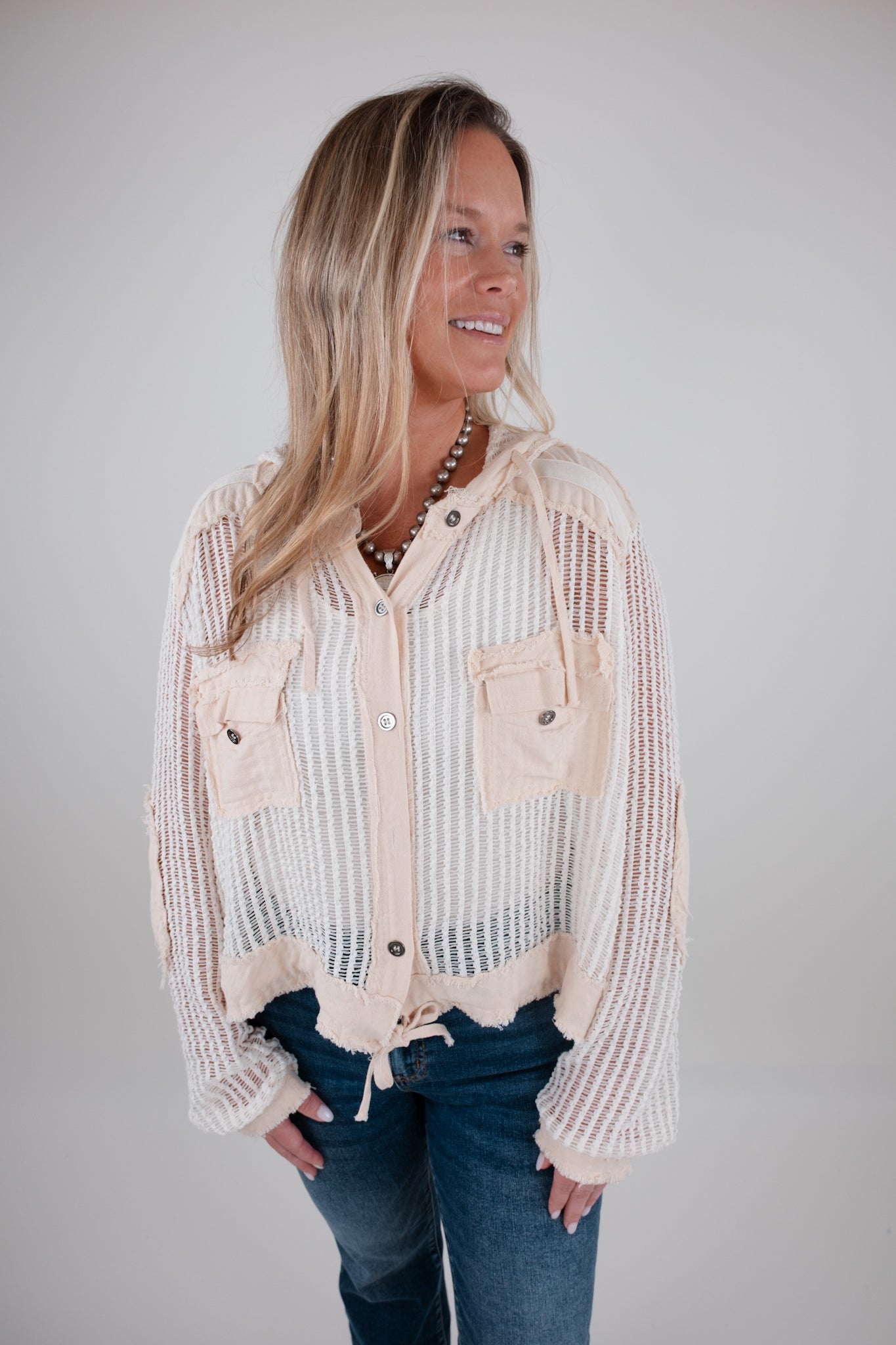 Lightweight Cropped Knit Jacket