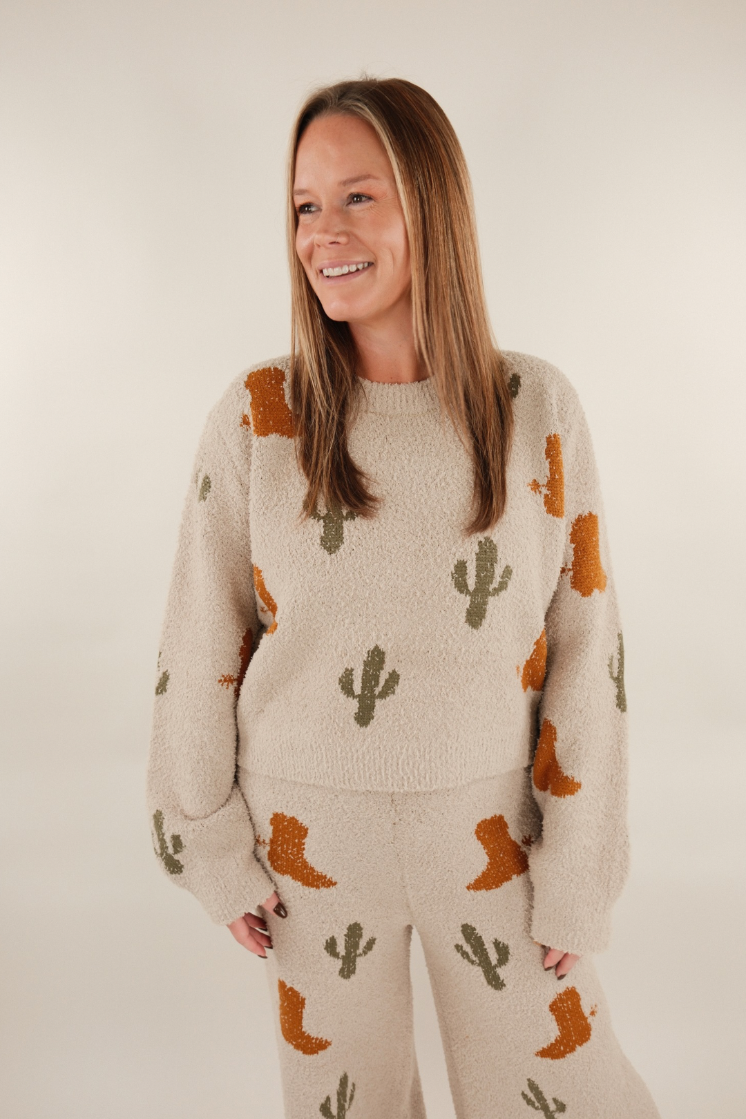 Boots & Cactus Sweater Set