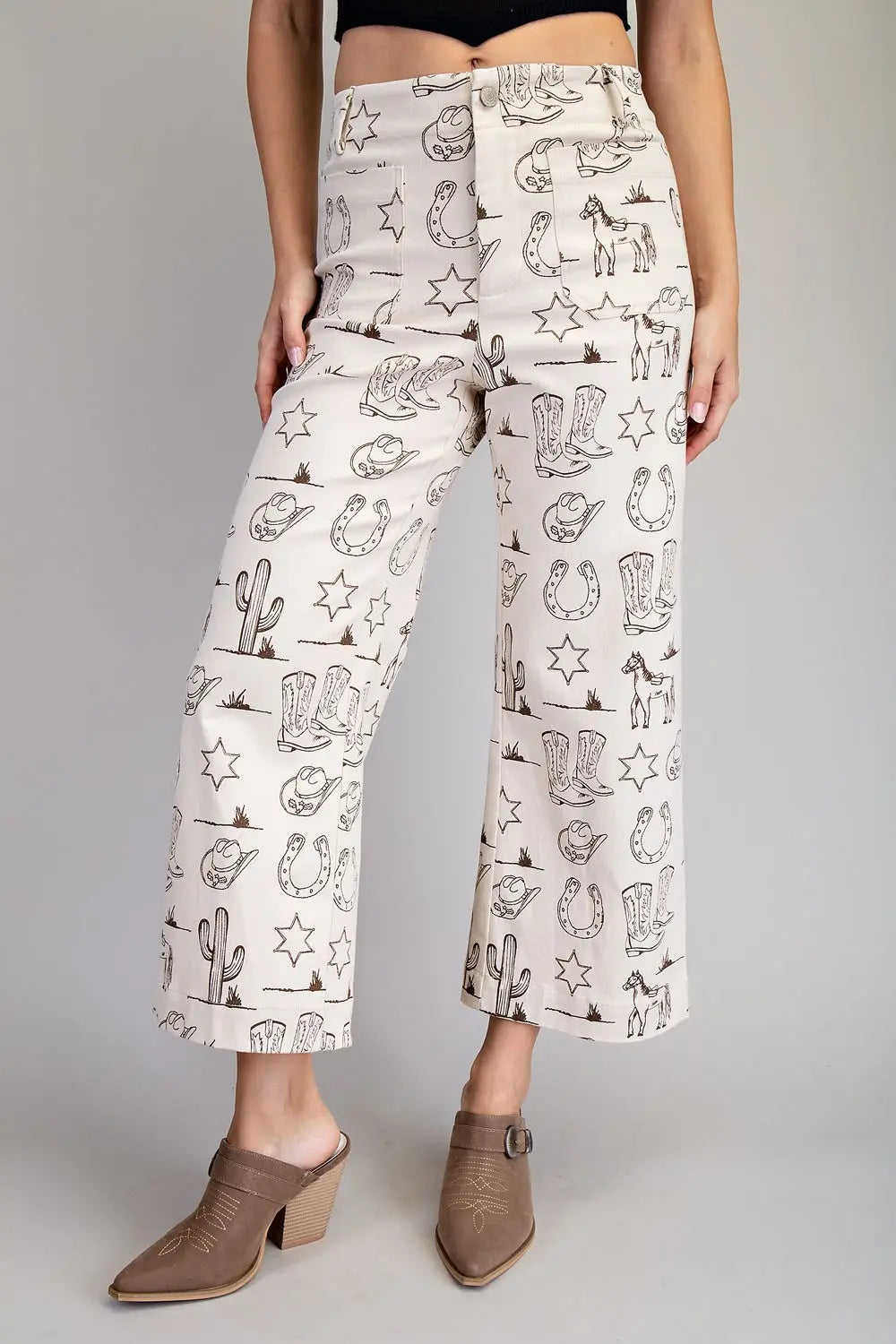 Western Sketch Printed Pants