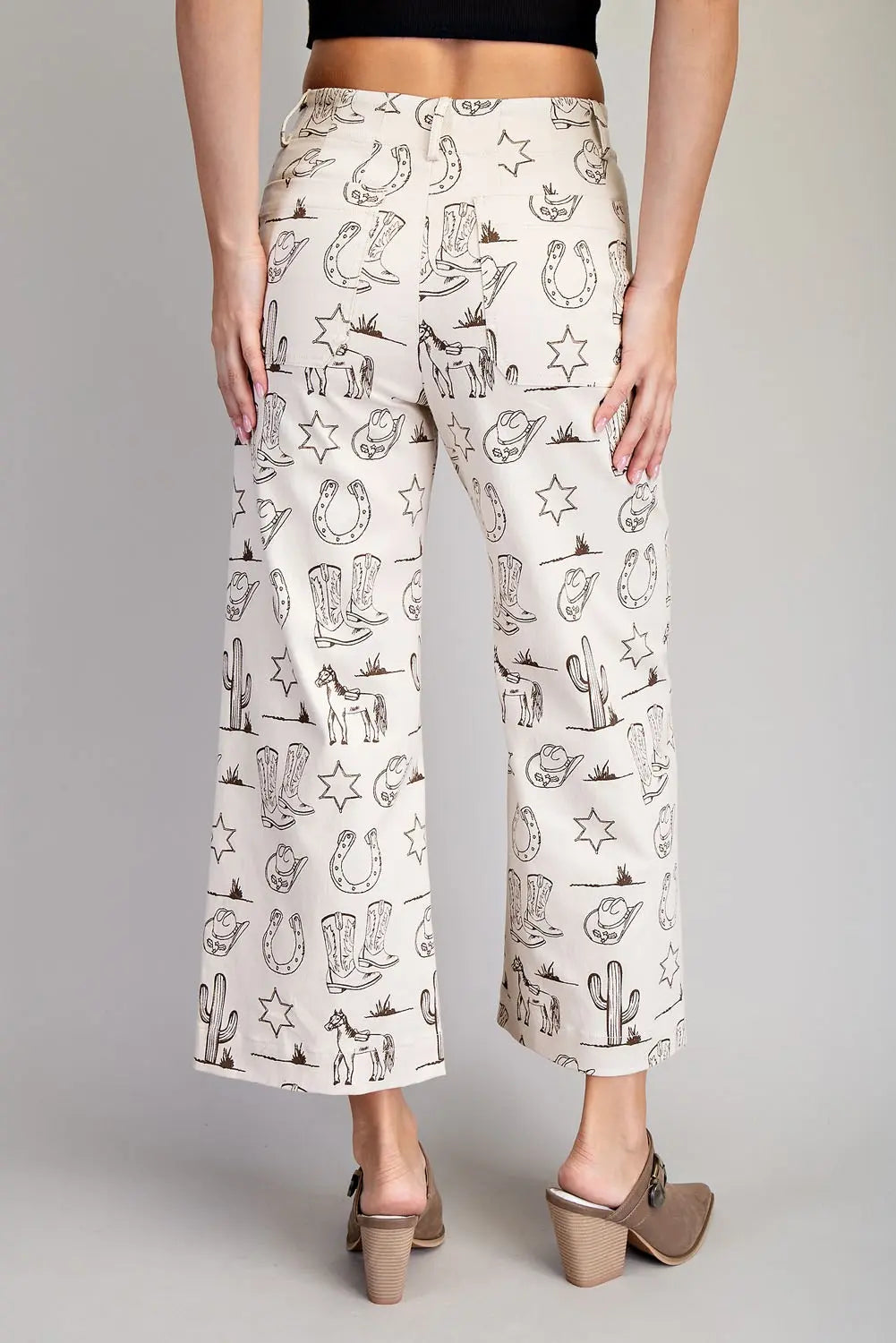 Western Sketch Printed Pants