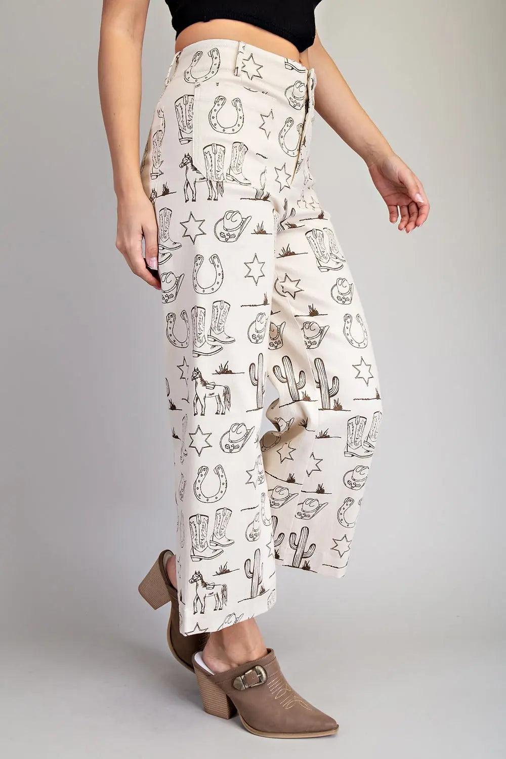 Western Sketch Printed Pants