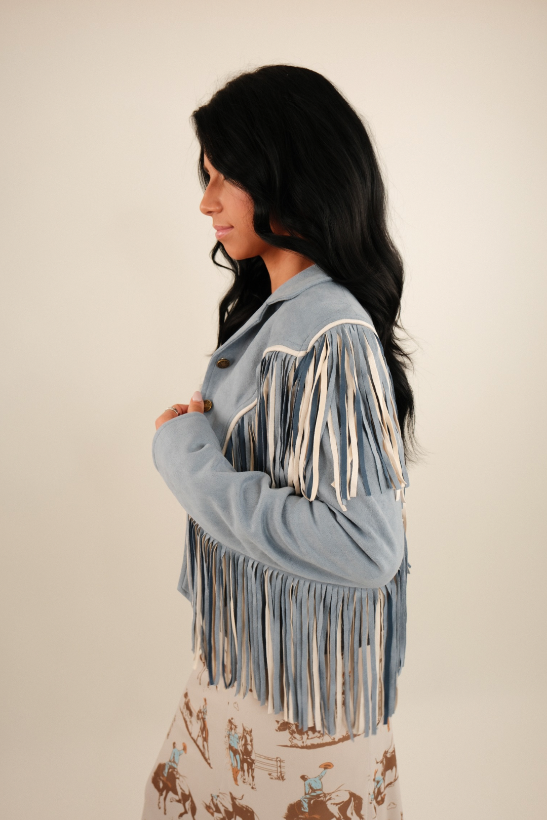 Bluebonnet Fringe Suede Jacket