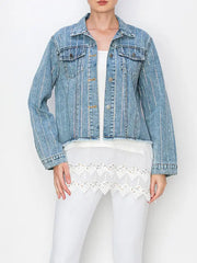 Rhinestone Rodeo Cropped Denim Jacket