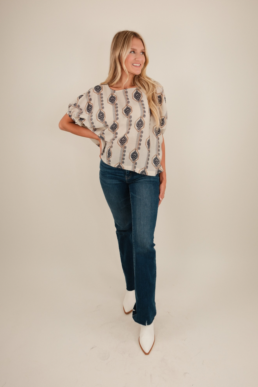 Canyon Bloom Linen Blouse