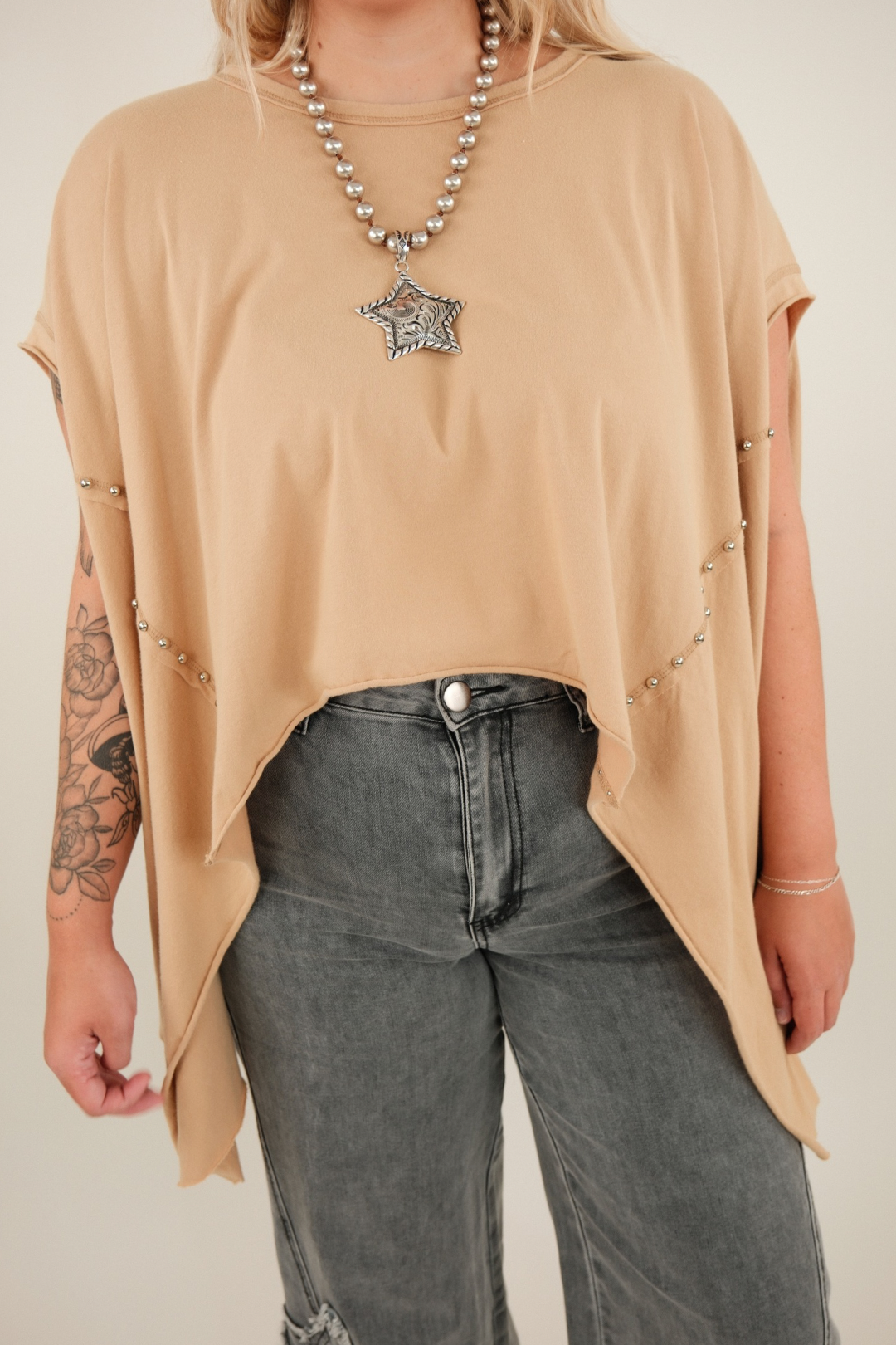 Silver Spur Crop Top - Tan