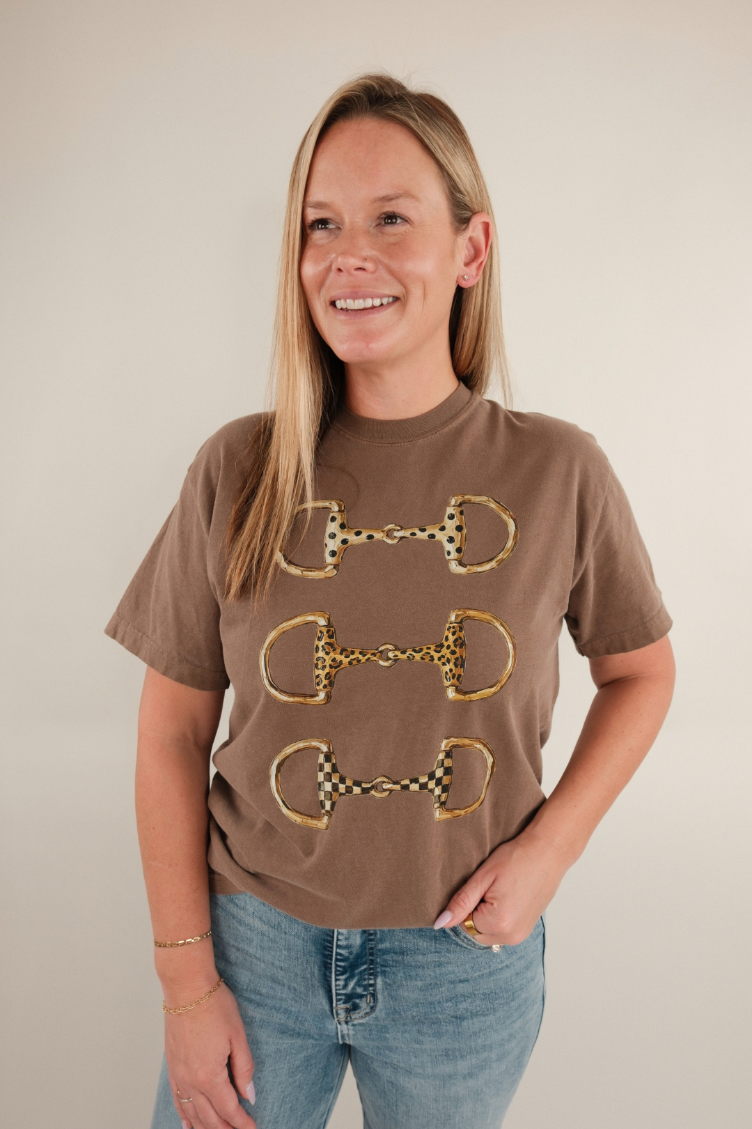 Western Luxe Bit Tee - Espresso