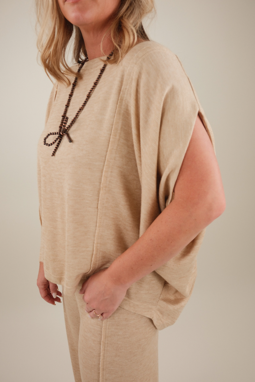 Sagebrush Sands Ribbed Lounge Set - Tan