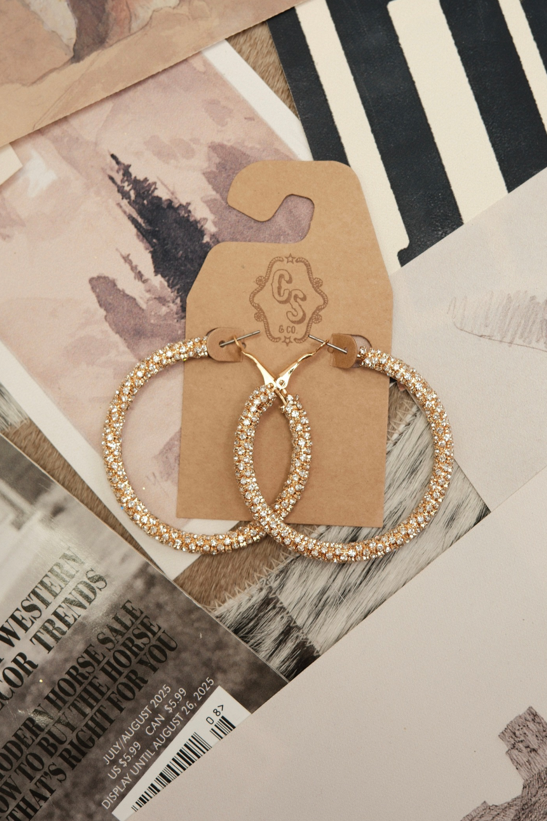 Rhinestone Rodeo Hoop Earrings