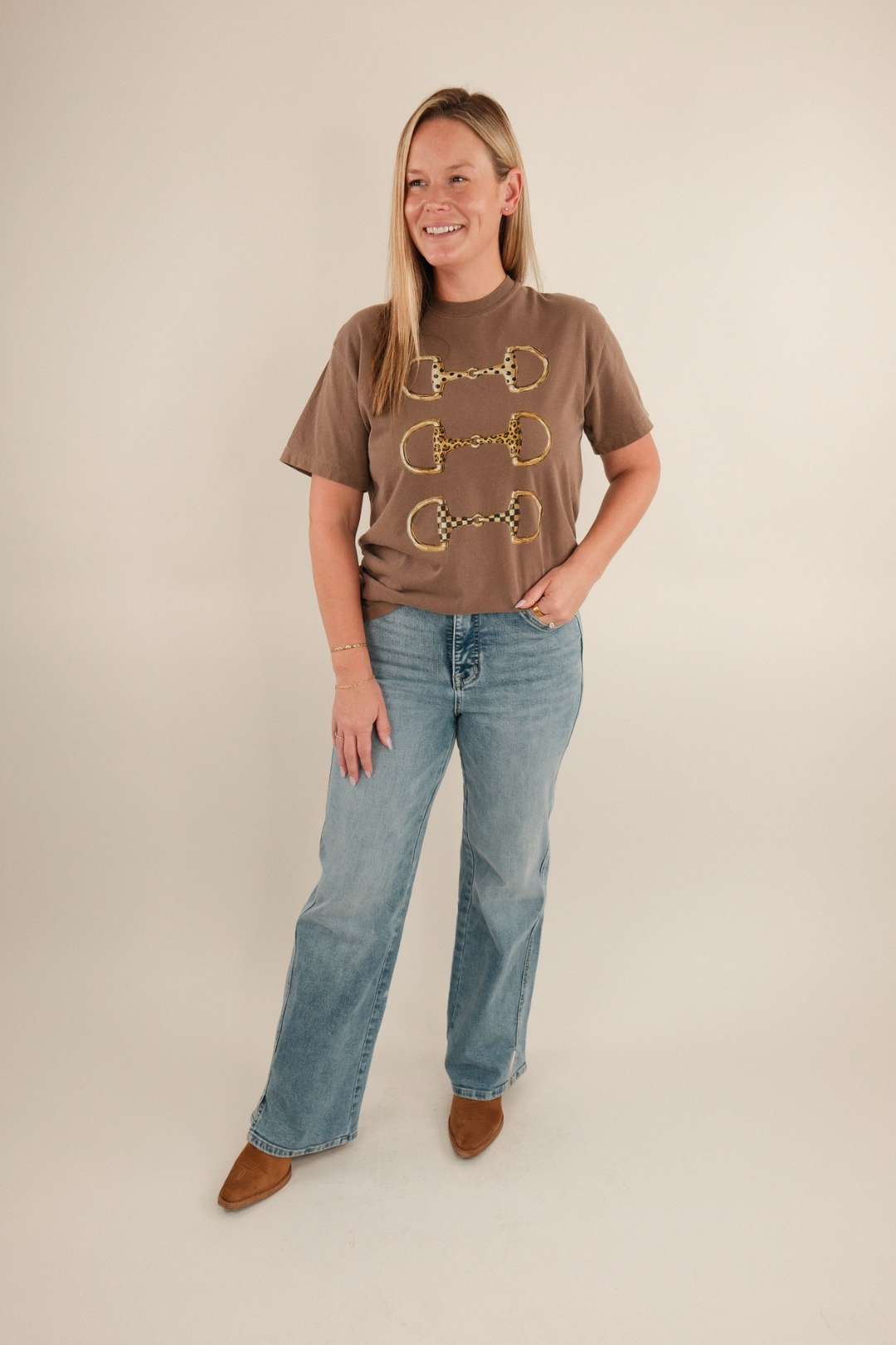Western Luxe Bit Tee - Espresso