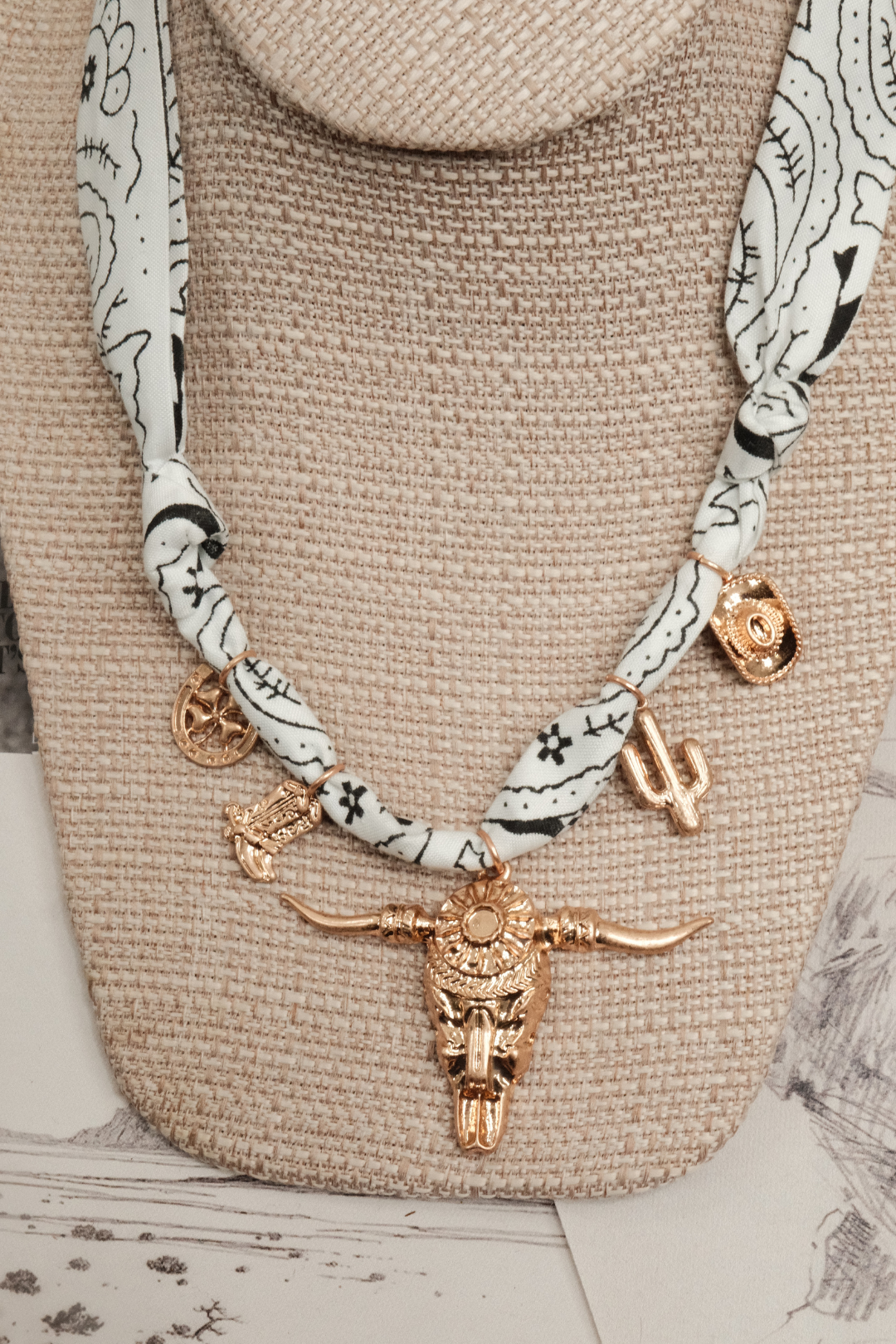 Rodeo Charm Bandana Necklace