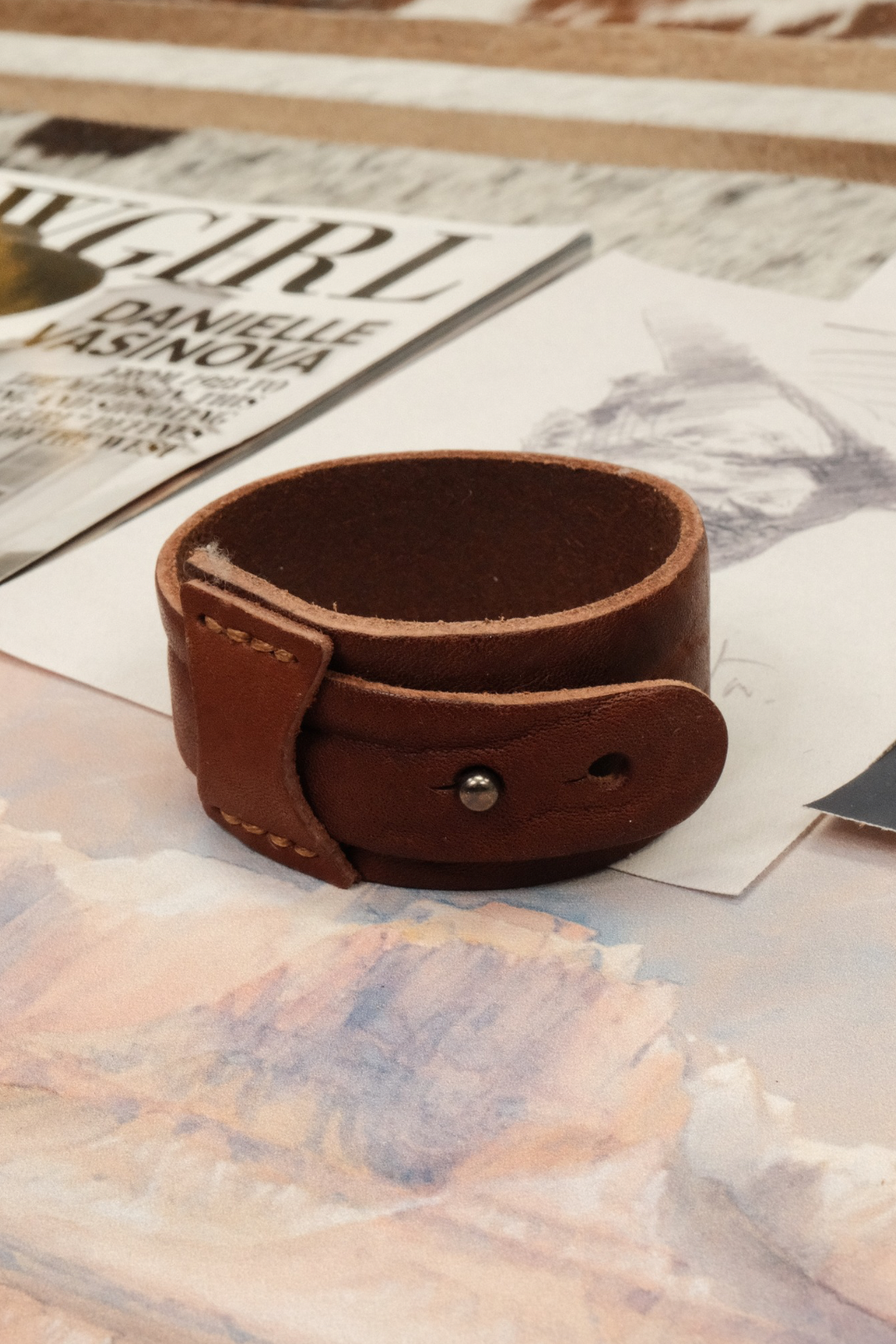 Saddle Strap Leather Wrap Bracelet