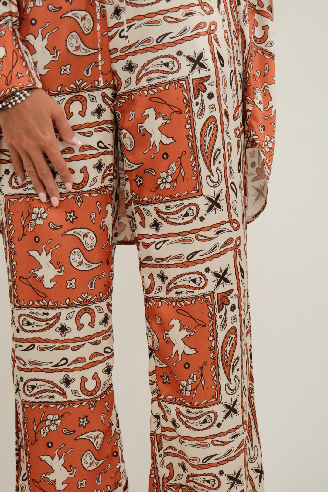 Sunset Rodeo Silk Pants