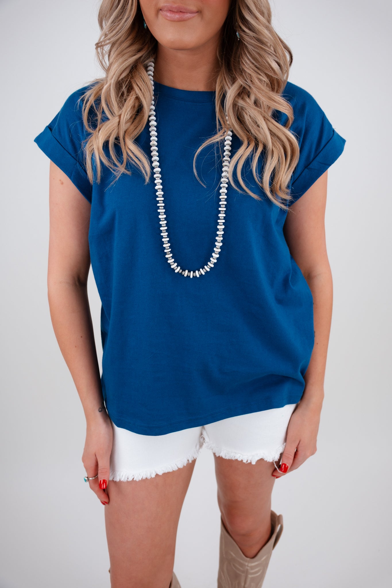 Cowgirl Calm Tee - Light Navy