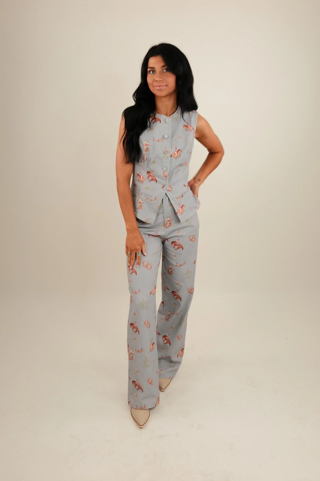 Prairie Daydream Western Pants - Denim Blue