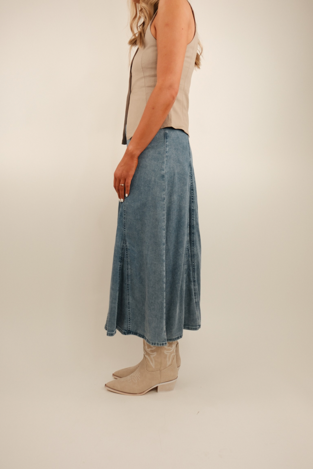 Timeless Denim Maxi Skirt