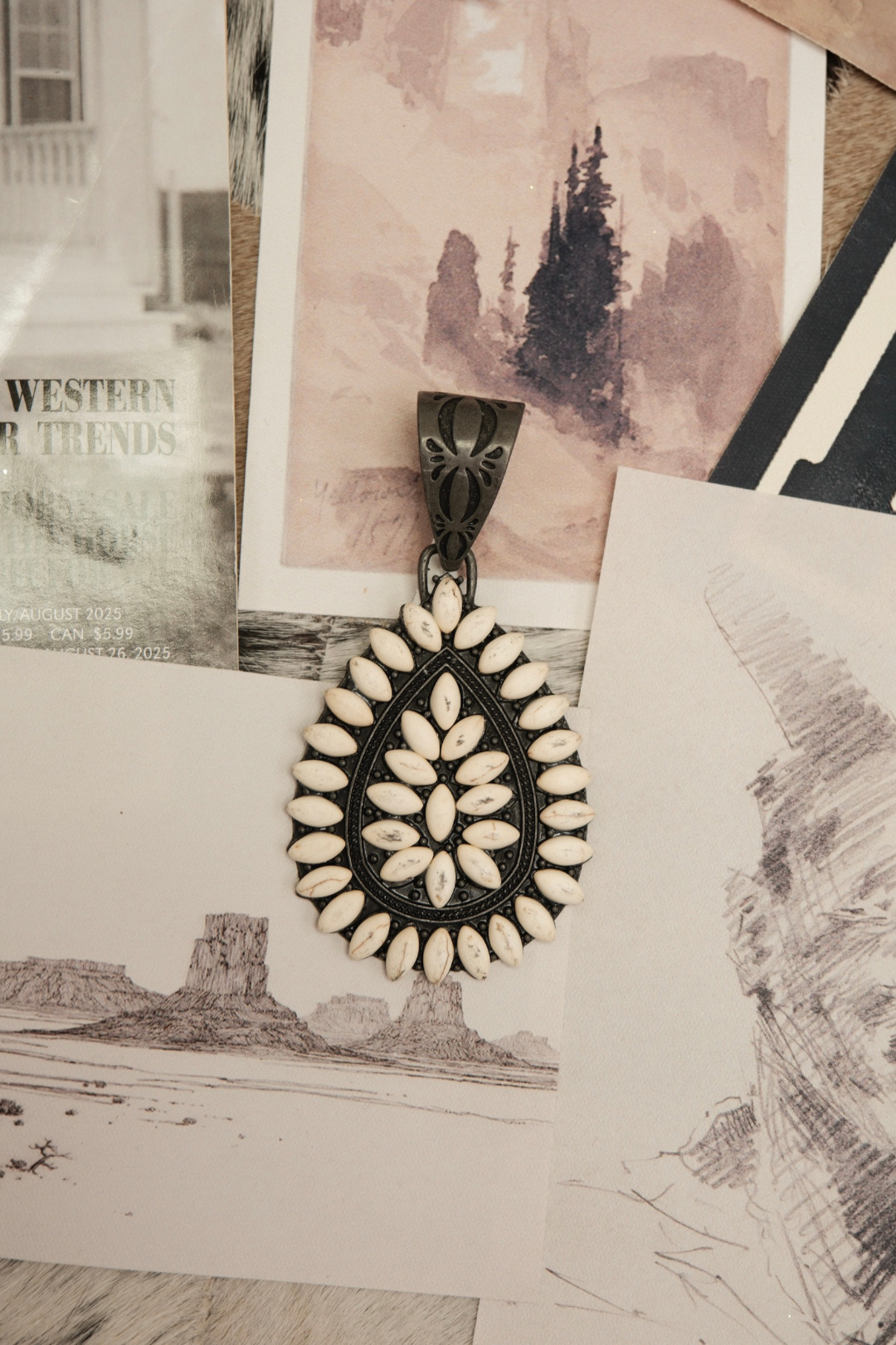 Stone Teardrop Scarf Slide