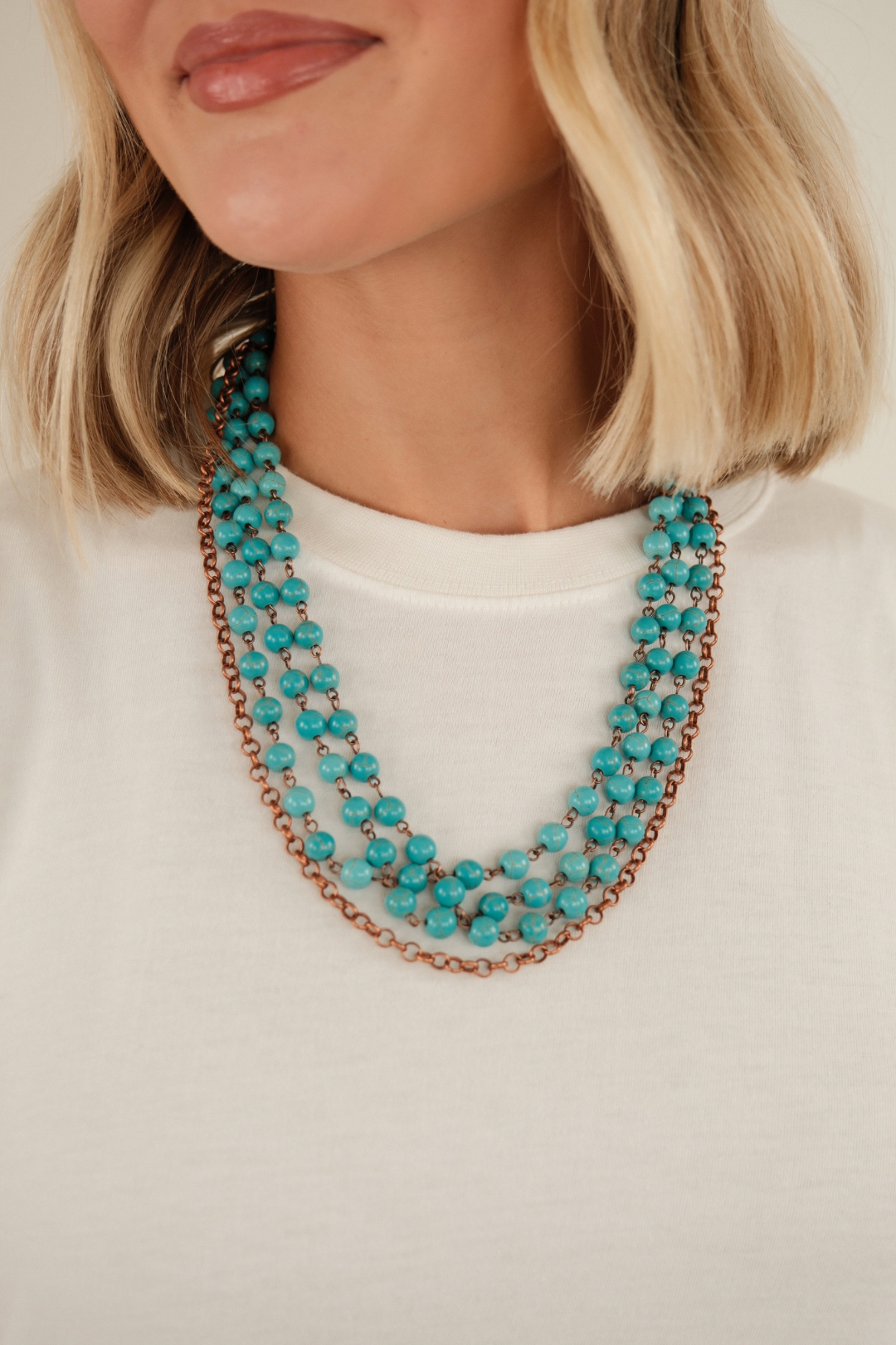 Sierra Layers Turquoise & Bronze Tiered Necklace