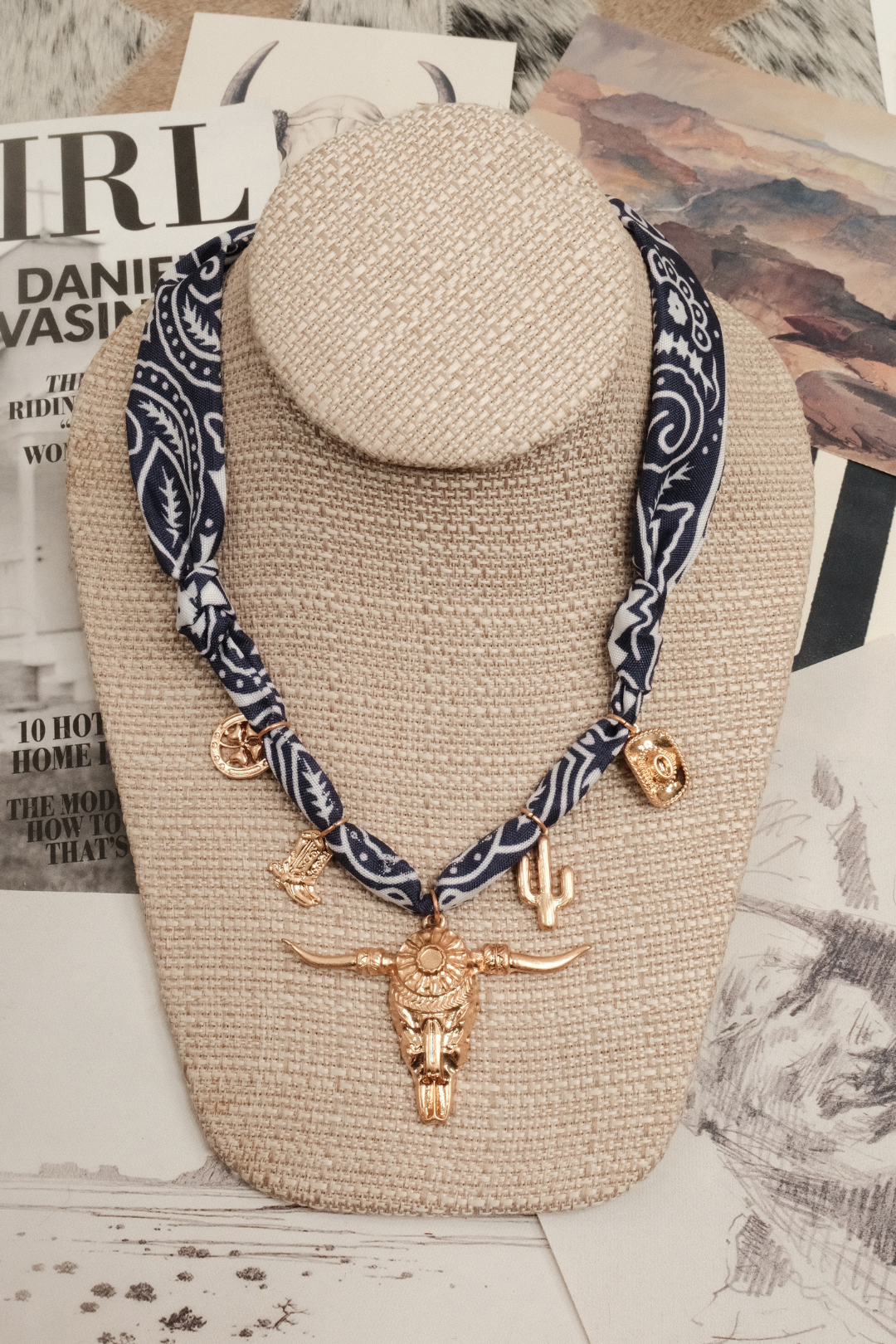 Rodeo Charm Bandana Necklace