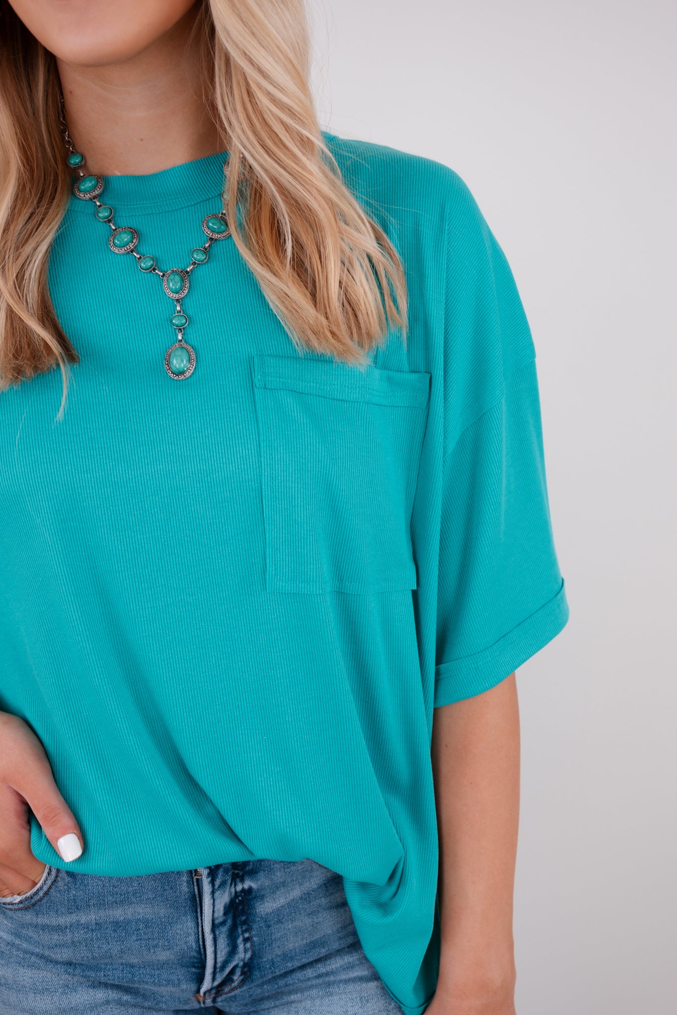 Essential Pocket Tee – Teal