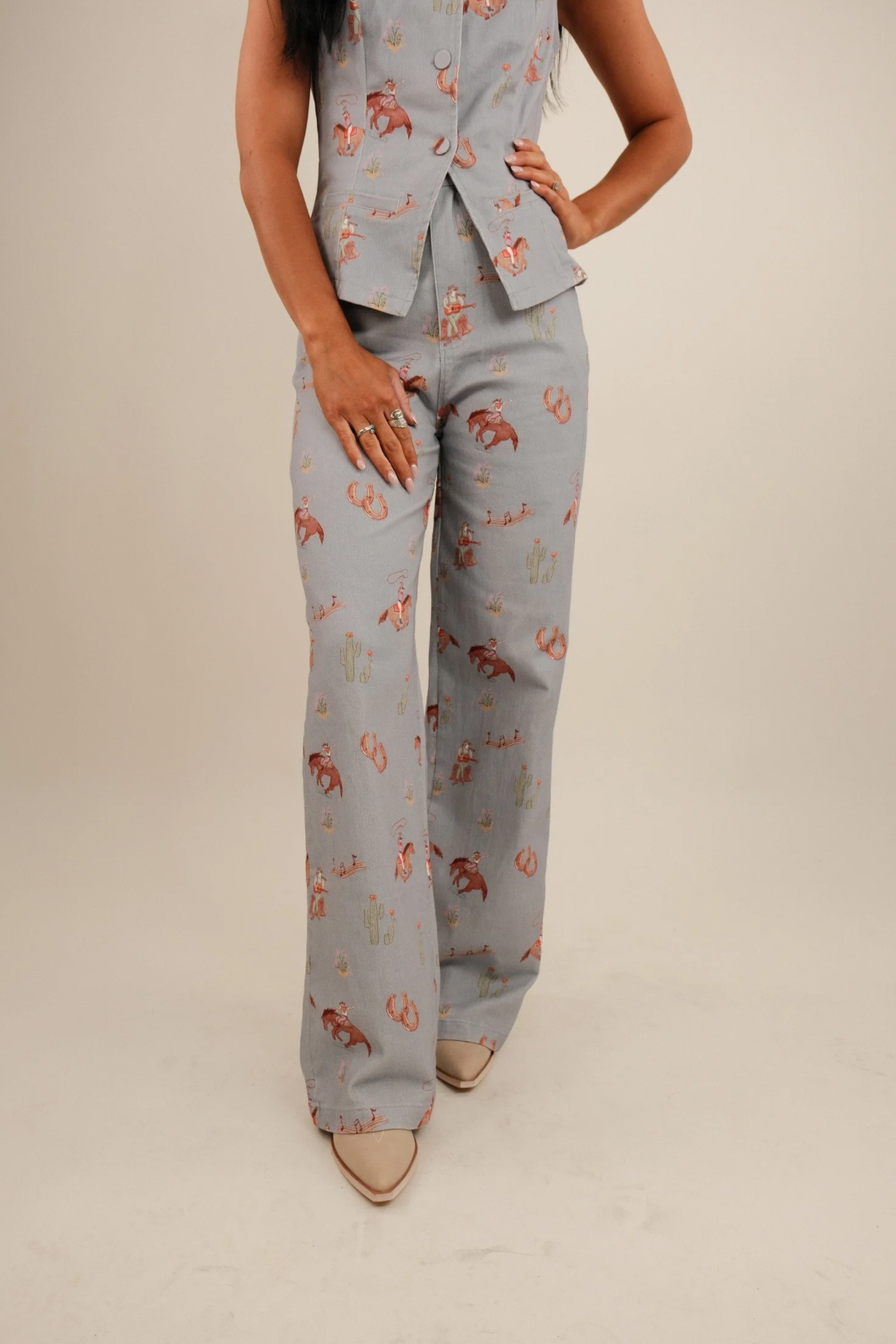 Prairie Daydream Western Pants - Denim Blue
