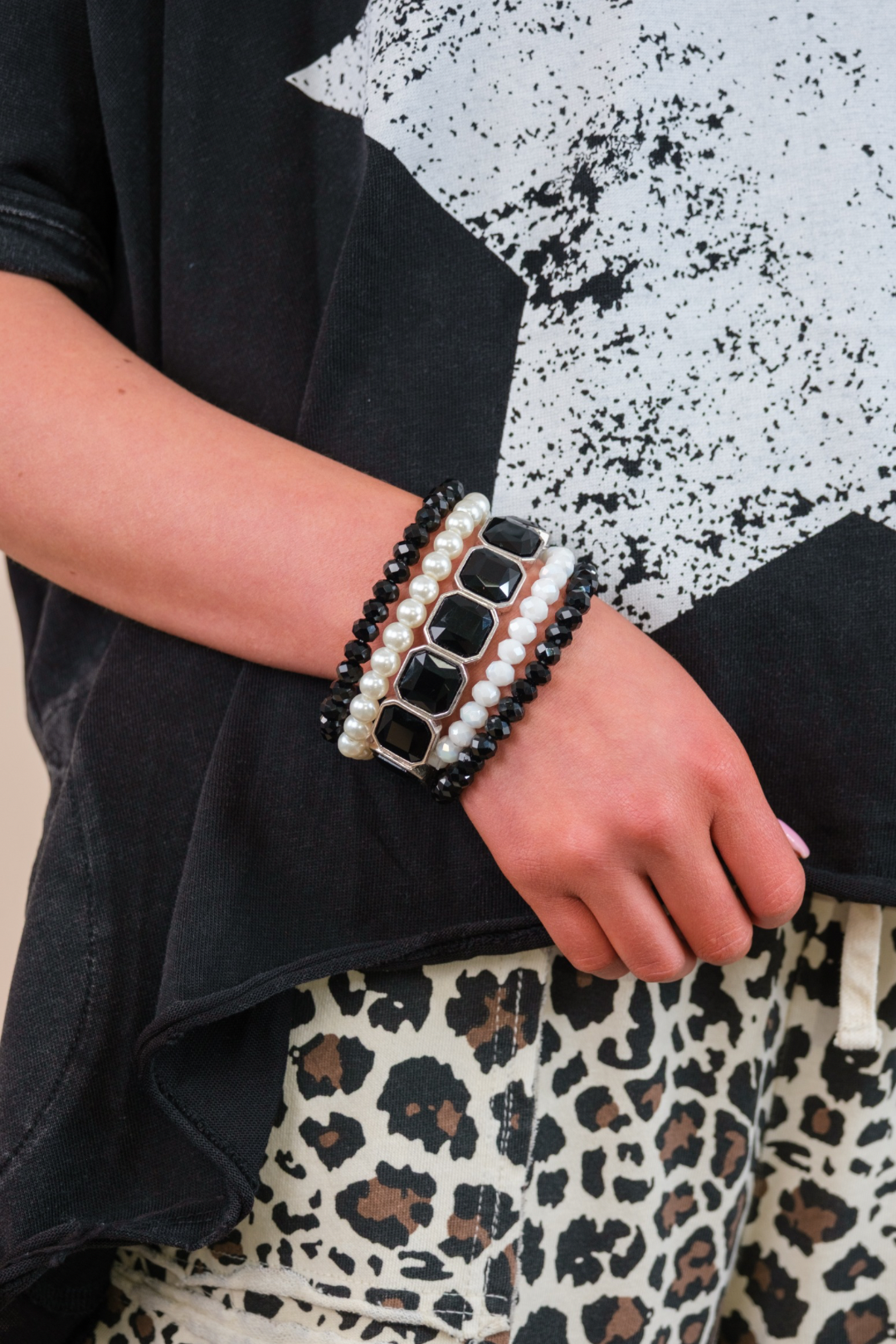 Neutral Black & White Western Stack Bracelet Set