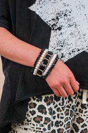 Neutral Black & White Western Stack Bracelet Set