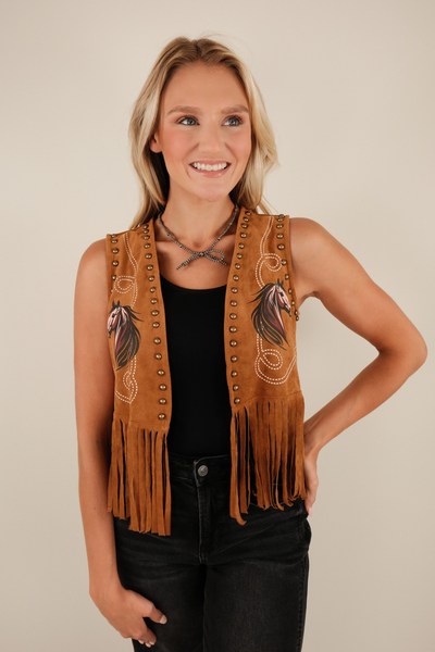 Painted Prairie Fringe Vest – Cowgirl Society & Co