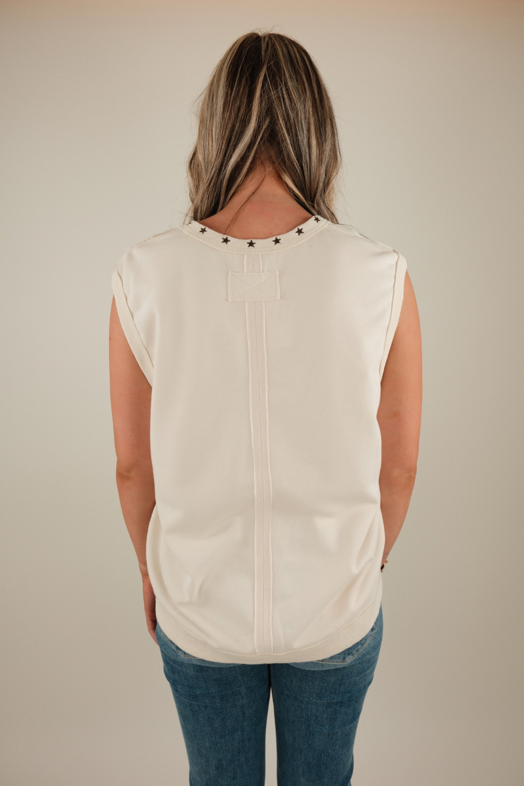 Starluck Sleeveless Pullover Top - Cream