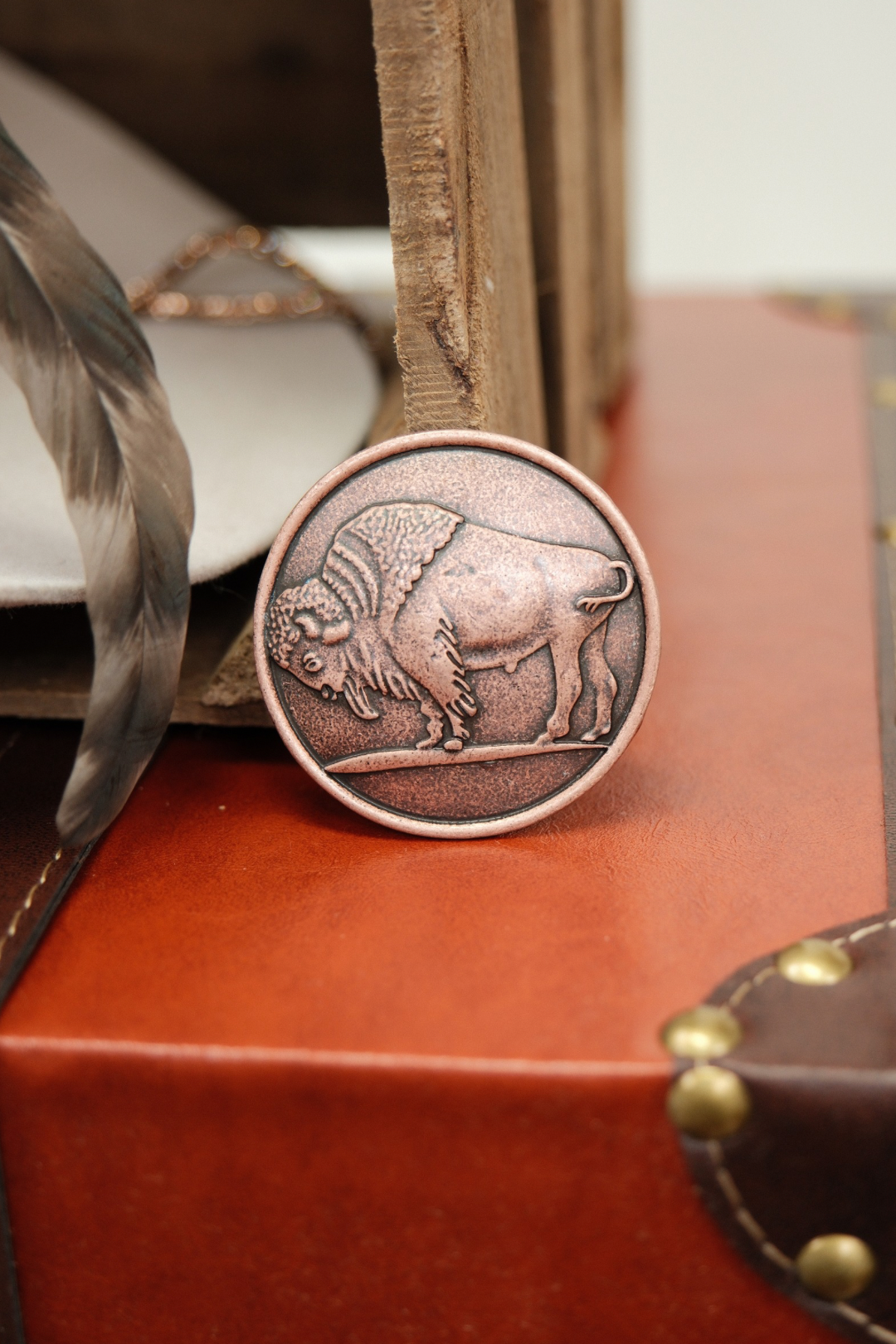 Buffalo Nickel Scarf Brooch