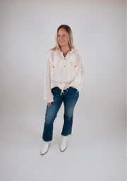 Lightweight Cropped Knit Jacket
