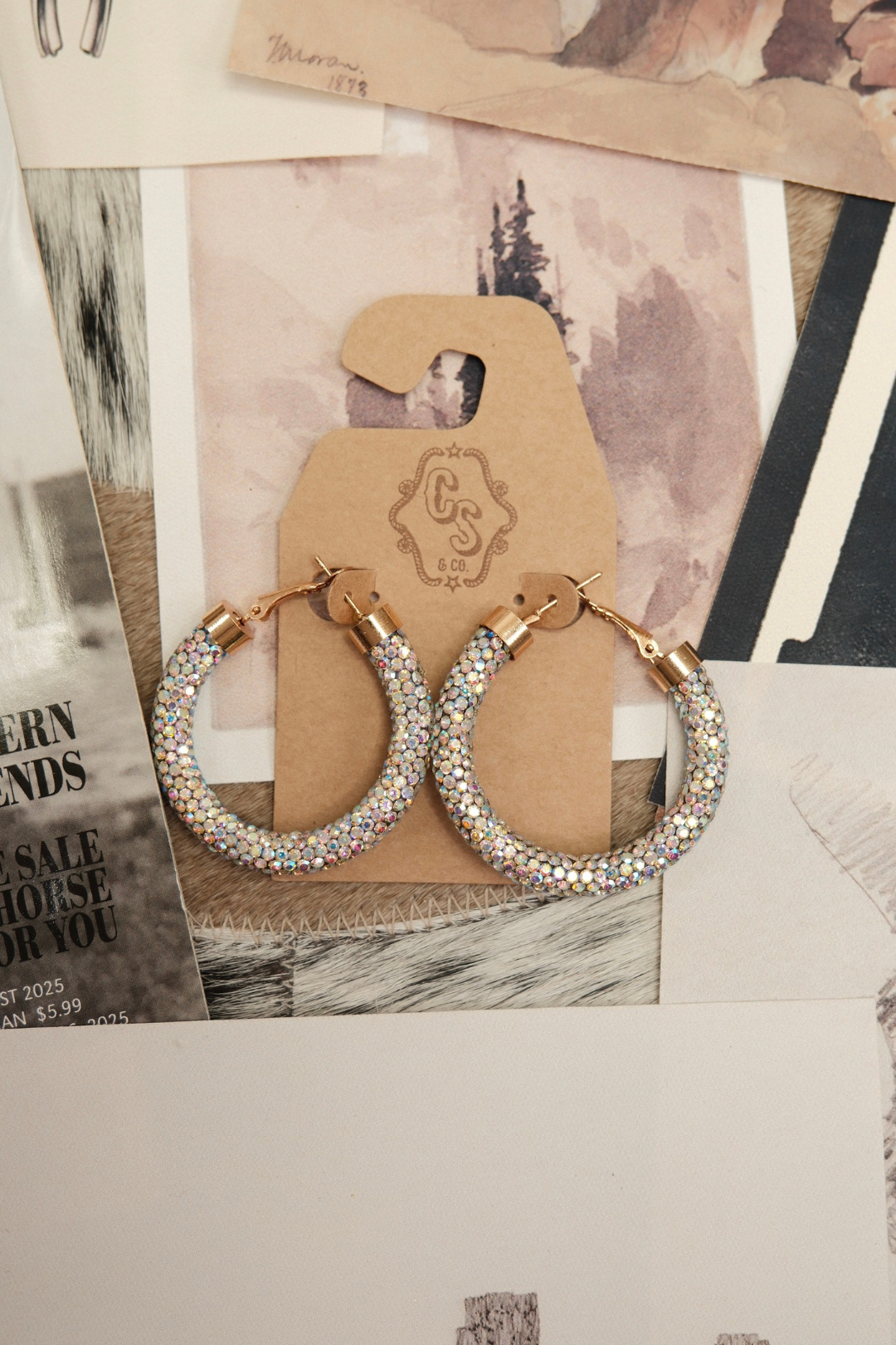 Rhinestone Rodeo Hoop Earrings
