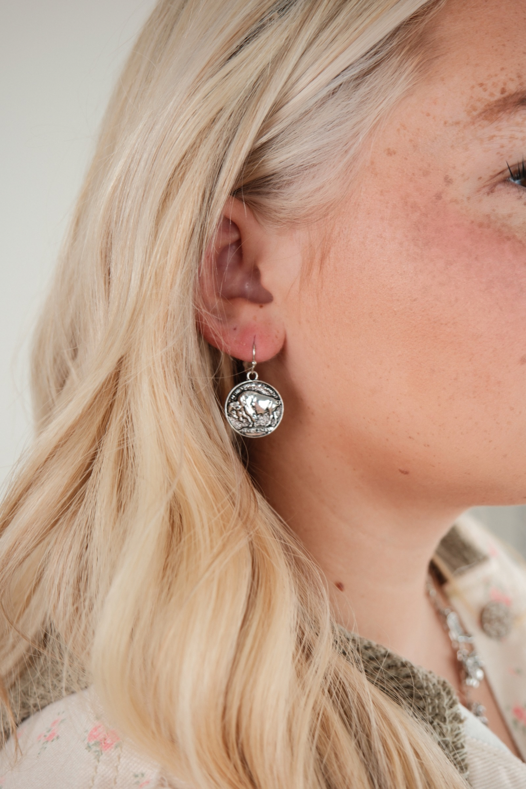 Buffalo Spirit Silver Earrings