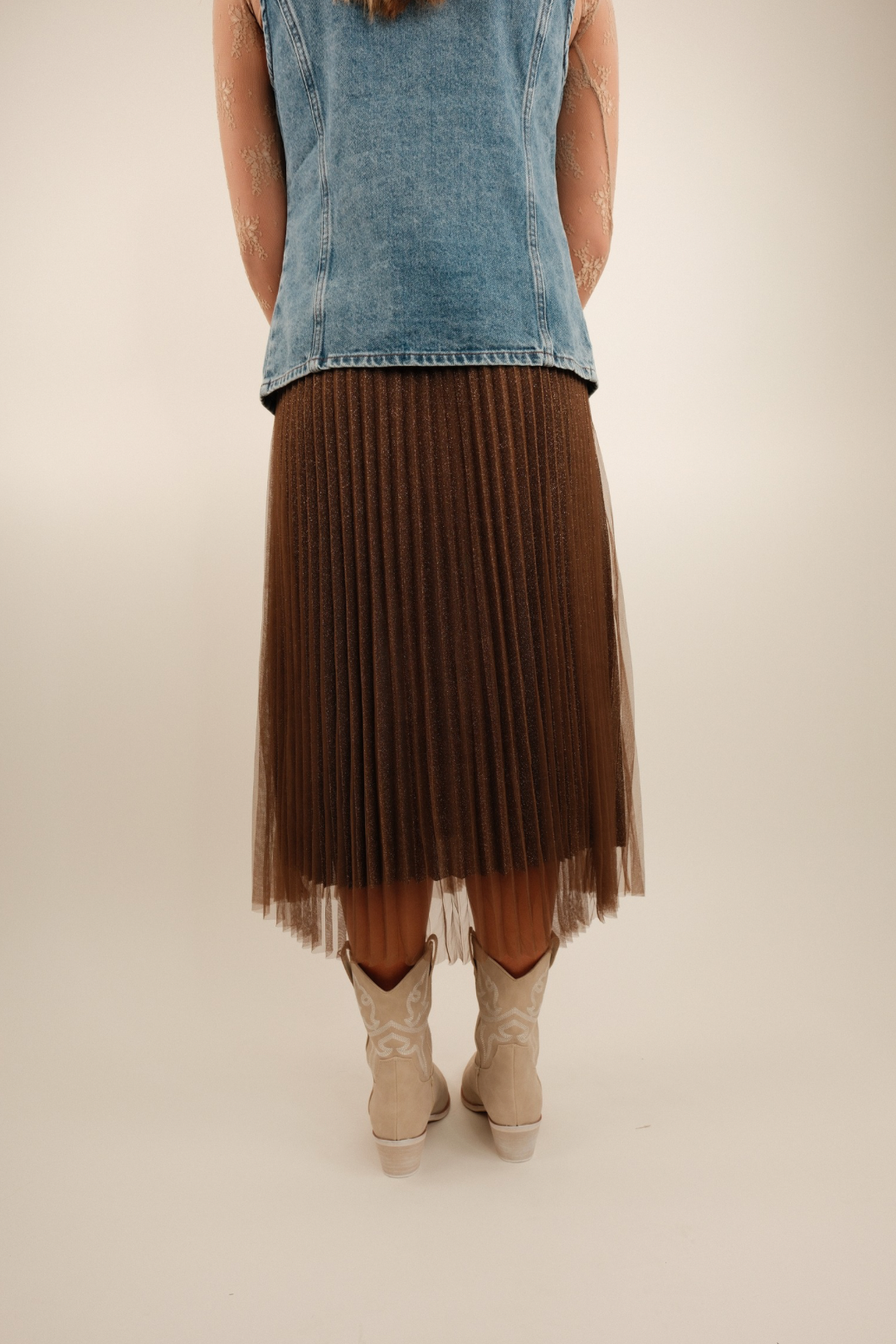Golden Dust Pleated Skirt