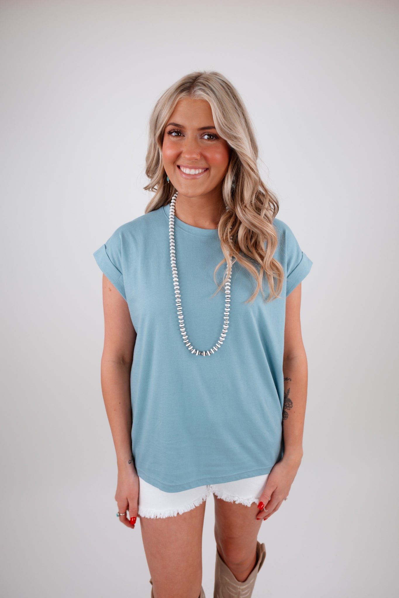 Cowgirl Calm Tee - Blue Grey
