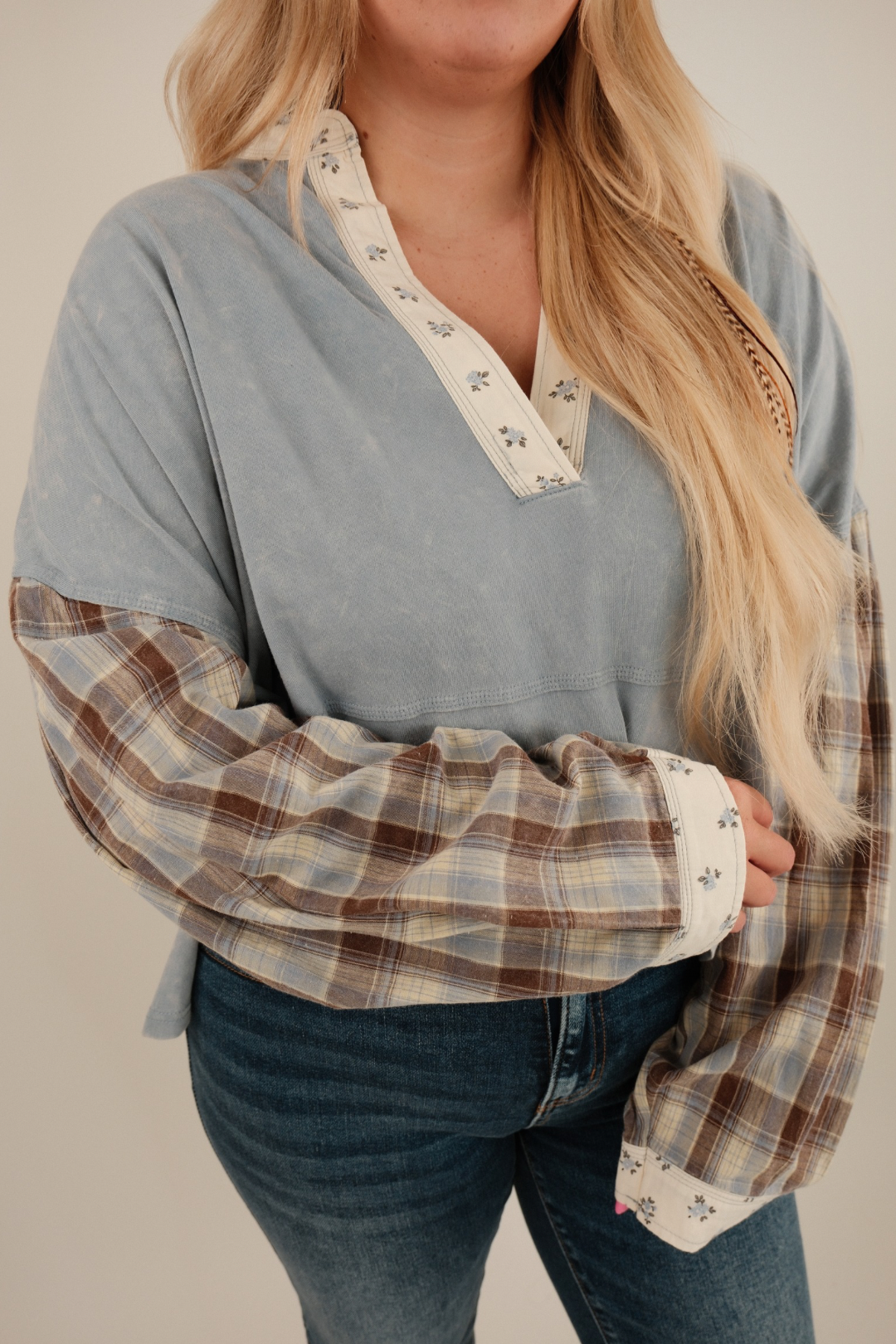 Desert Bloom Patchwork Cropped Top