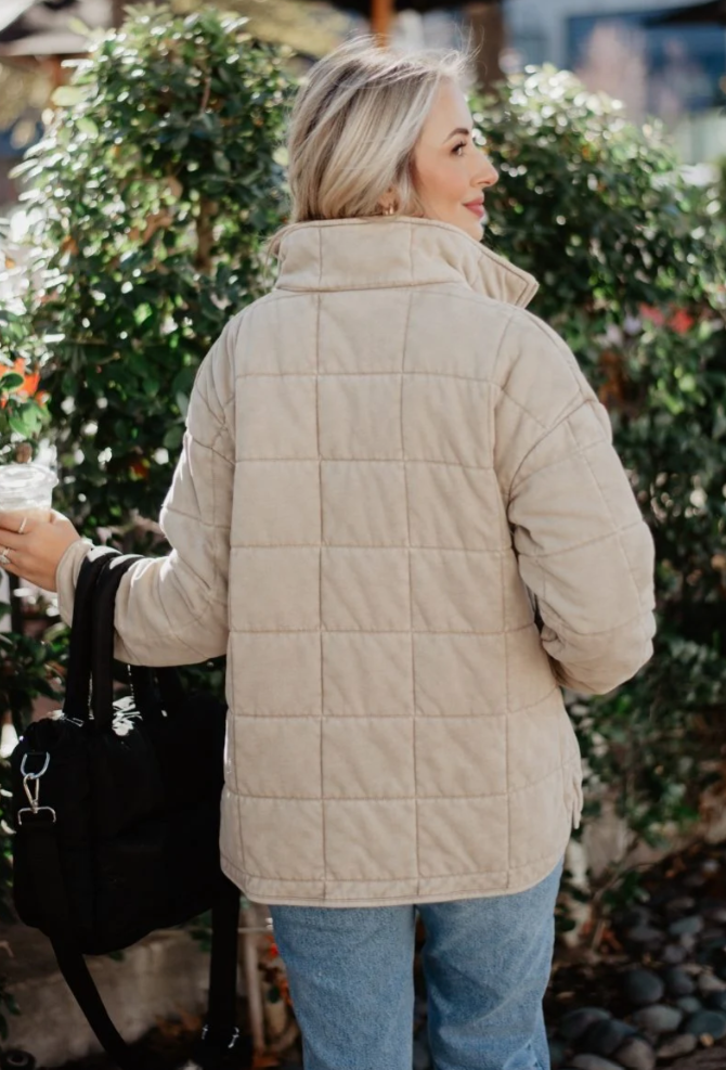 Sandstone Wash Quilted Jacket