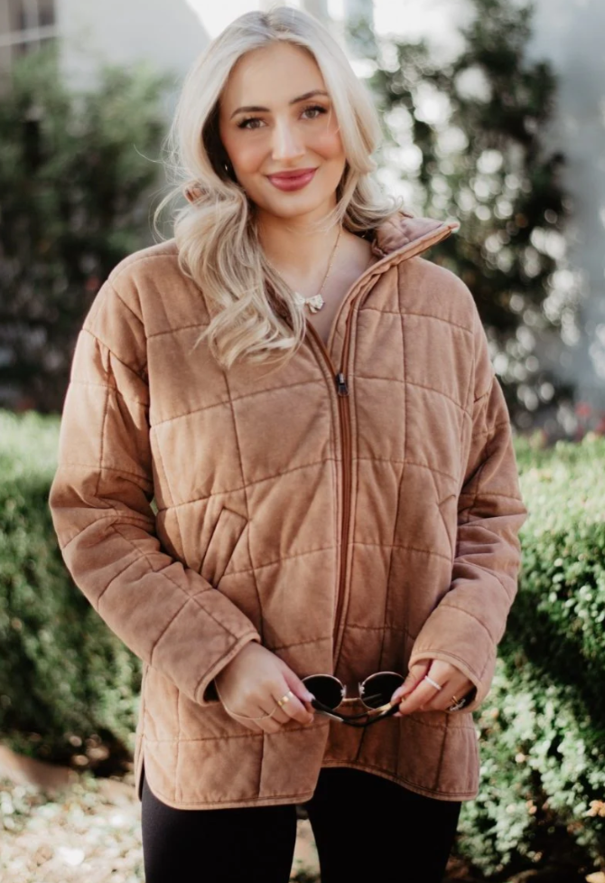 Sandstone Wash Quilted Jacket