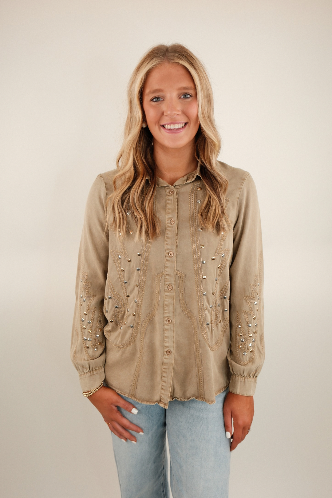 Boot Stitch Belle Embroidered Shirt
