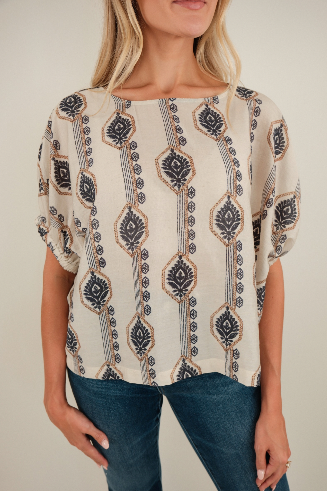 Canyon Bloom Linen Blouse