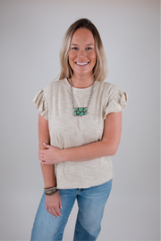 Everyday Ruffle Tee - Taupe
