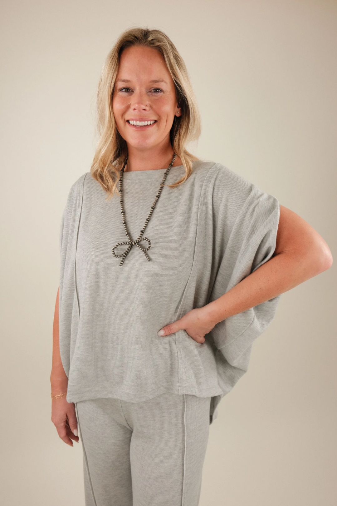 Sagebrush Sands Ribbed Lounge Set - Grey