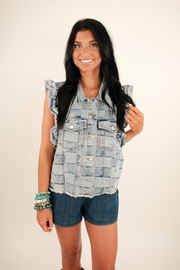 Ranch Ruffle Checkered Vest