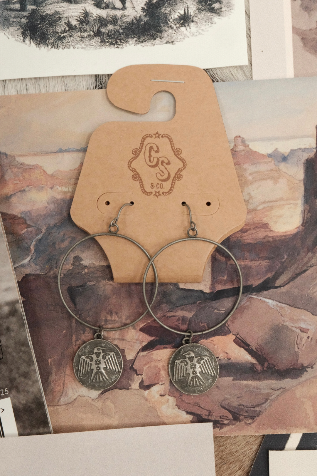 Frontier Coin Hoop Earrings