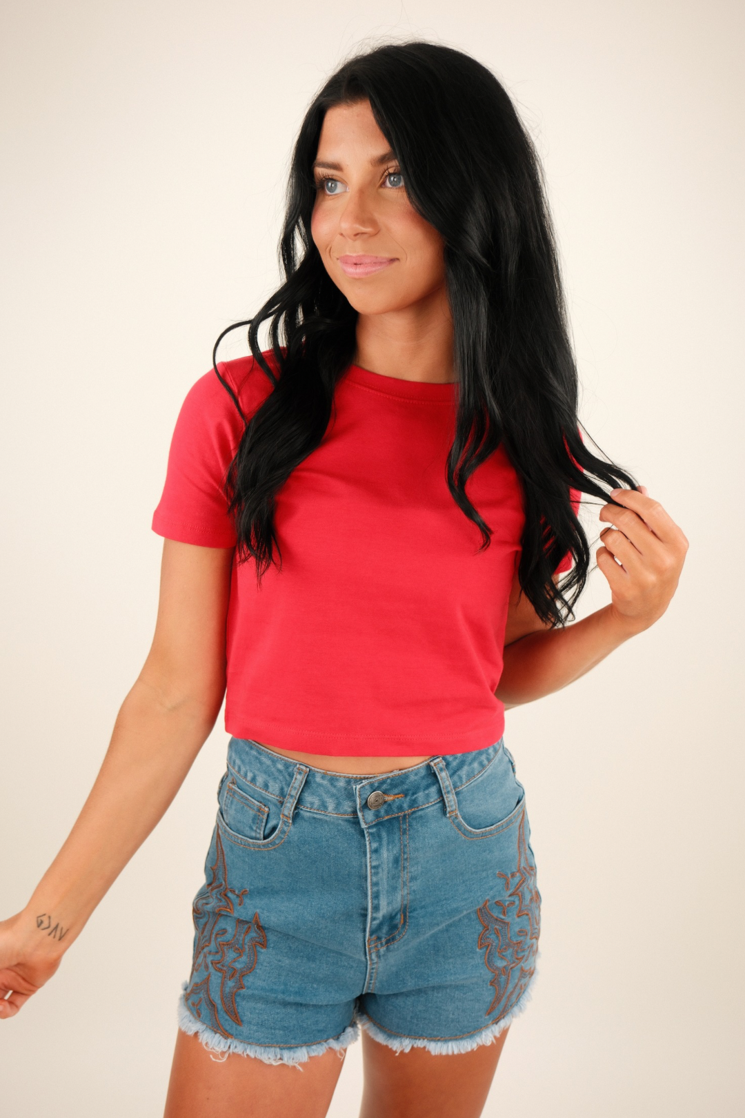 Ranch Base Tee - Ruby